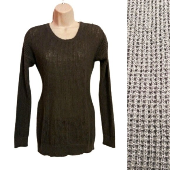 Gap Open Knit Scoop Neck Pullover Tunic Sweater Olive Green Small - Picture 1 of 11